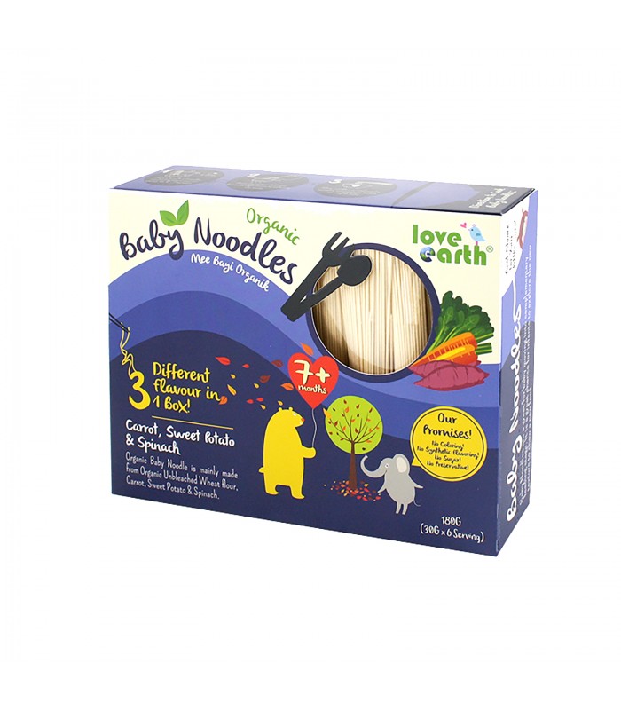 LE Organic Baby Noodles - Carrot, Sweet Potatoes and Spinach